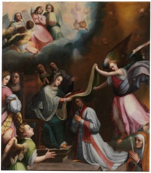 동정 마리아에게 제의를 받는 성 일데폰소_by Santiago Moran_in the Museo del Prado_Madria.jpg